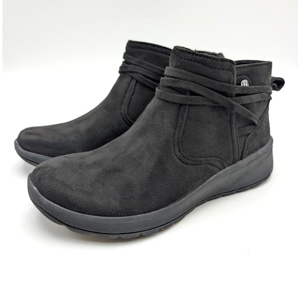 LifeStride Guest Side Zip Ankle Bootie Round Toe Women's Black Size US6M EU36